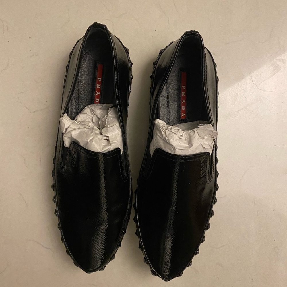 PRADA leather shoes like “loafers” style